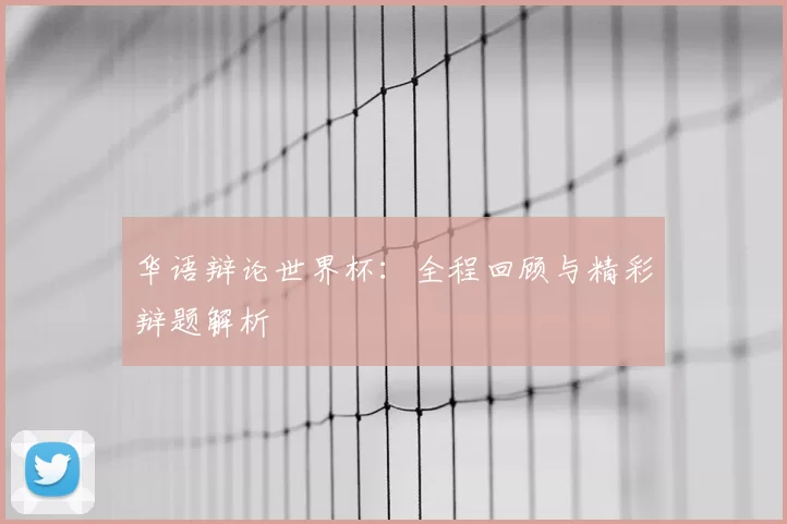 华语辩论世界杯：全程回顾与精彩辩题解析
