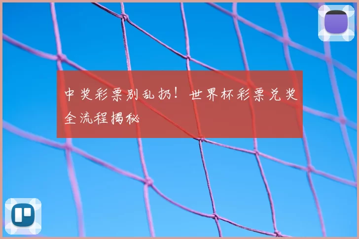 中奖彩票别乱扔！世界杯彩票兑奖全流程揭秘