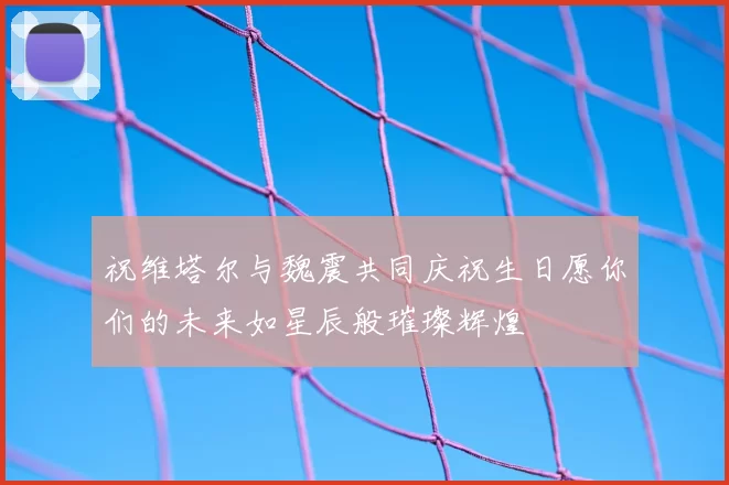 祝维塔尔与魏震共同庆祝生日愿你们的未来如星辰般璀璨辉煌
